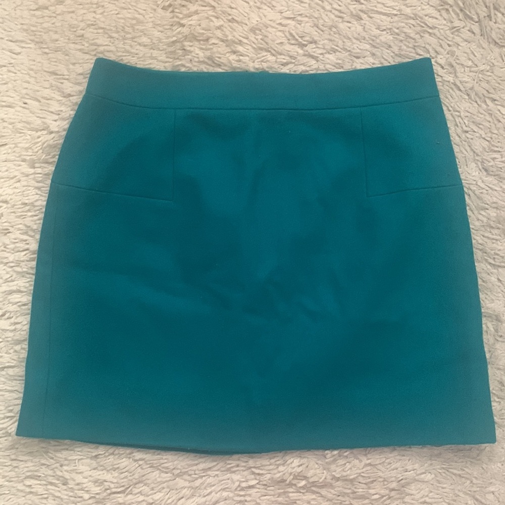J Crew Turquoise Wool Mini Skirt